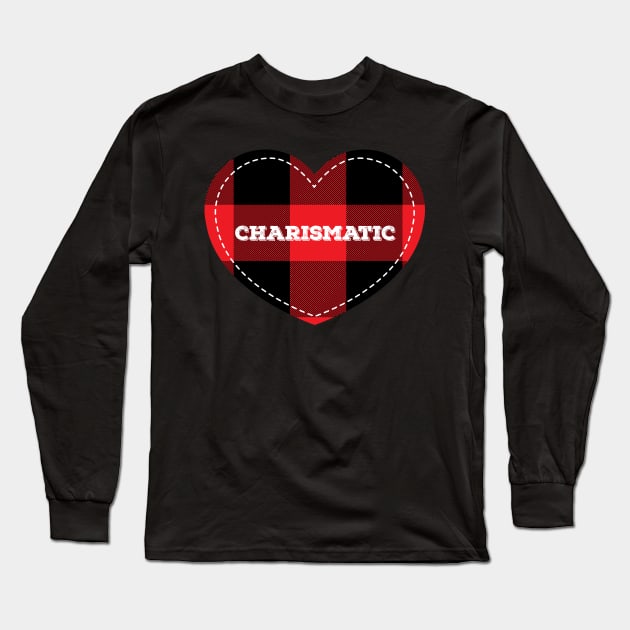 Buffalo Plaid Lumberjack Charismatic Love Heart Long Sleeve T-Shirt by anonopinion